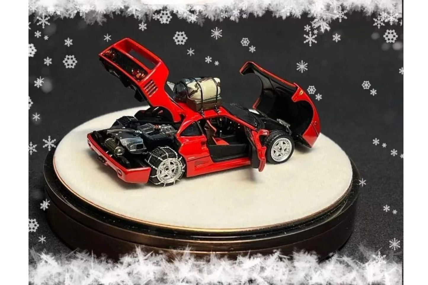 PGM 1/64 Ferrari F40 Snow Drifter in Red on Luxury Base