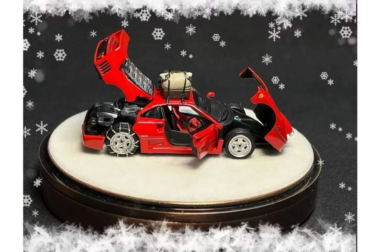 PGM 1/64 Ferrari F40 Snow Drifter in Red on Luxury Base