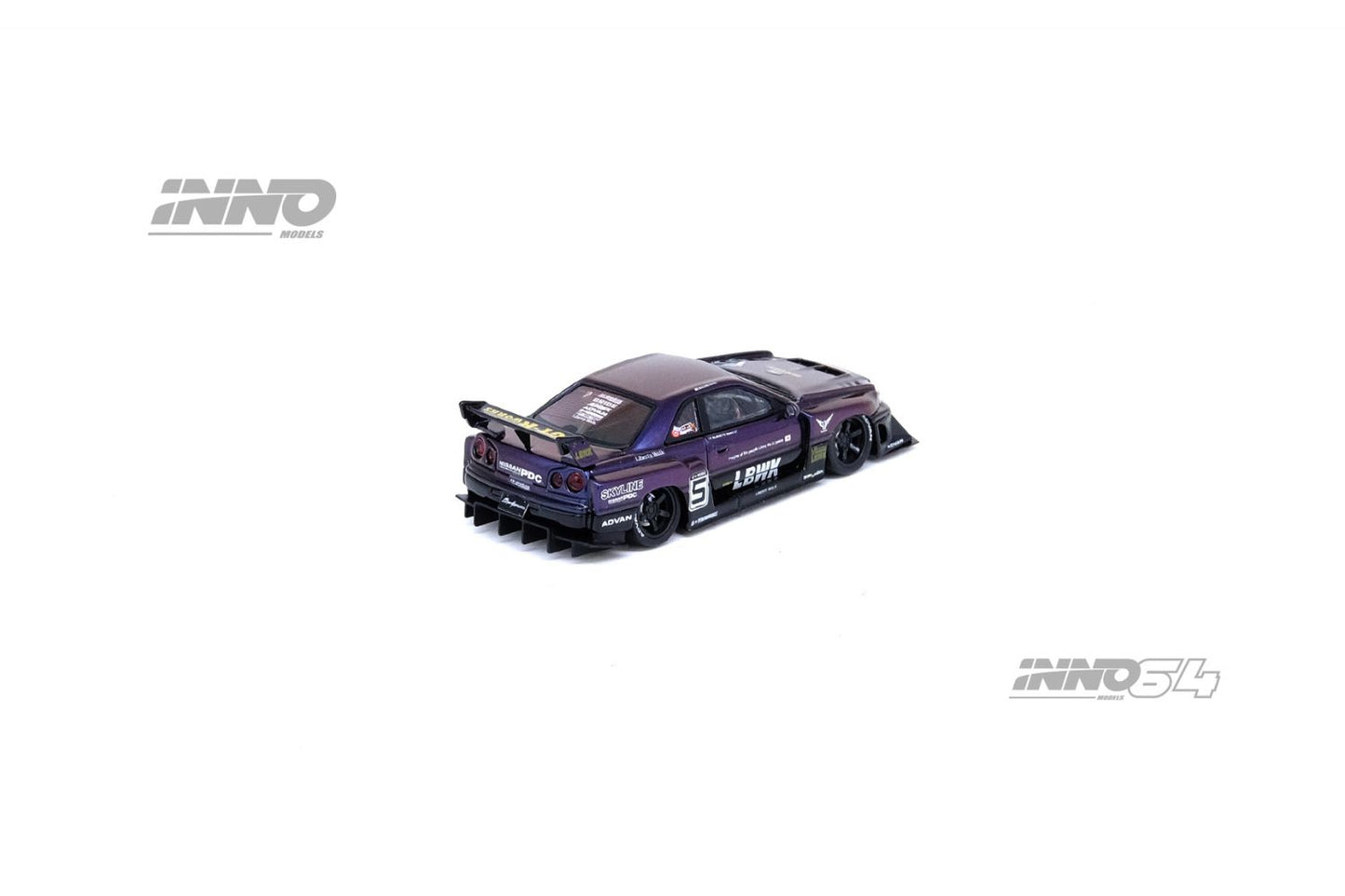 Inno Models 1/64 Liberty Walk Nissan Skyline ER34 Super Silhouette in Midnight Purple