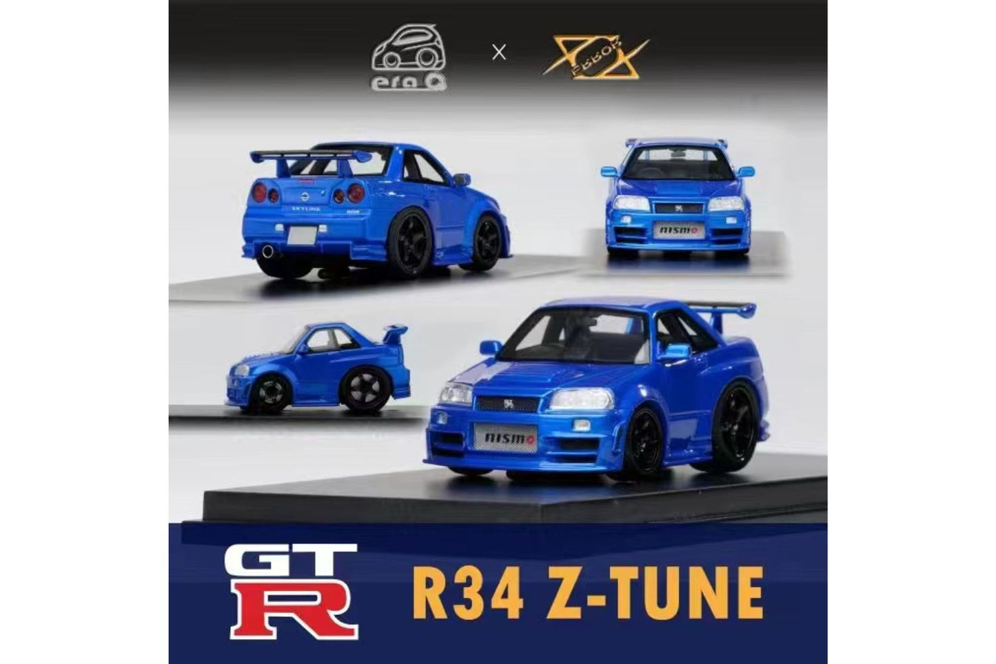 Error 404 Model x Era Q 1/64 Nissan Skyline GT-R (R34) Z-Tune in Bayside Blue