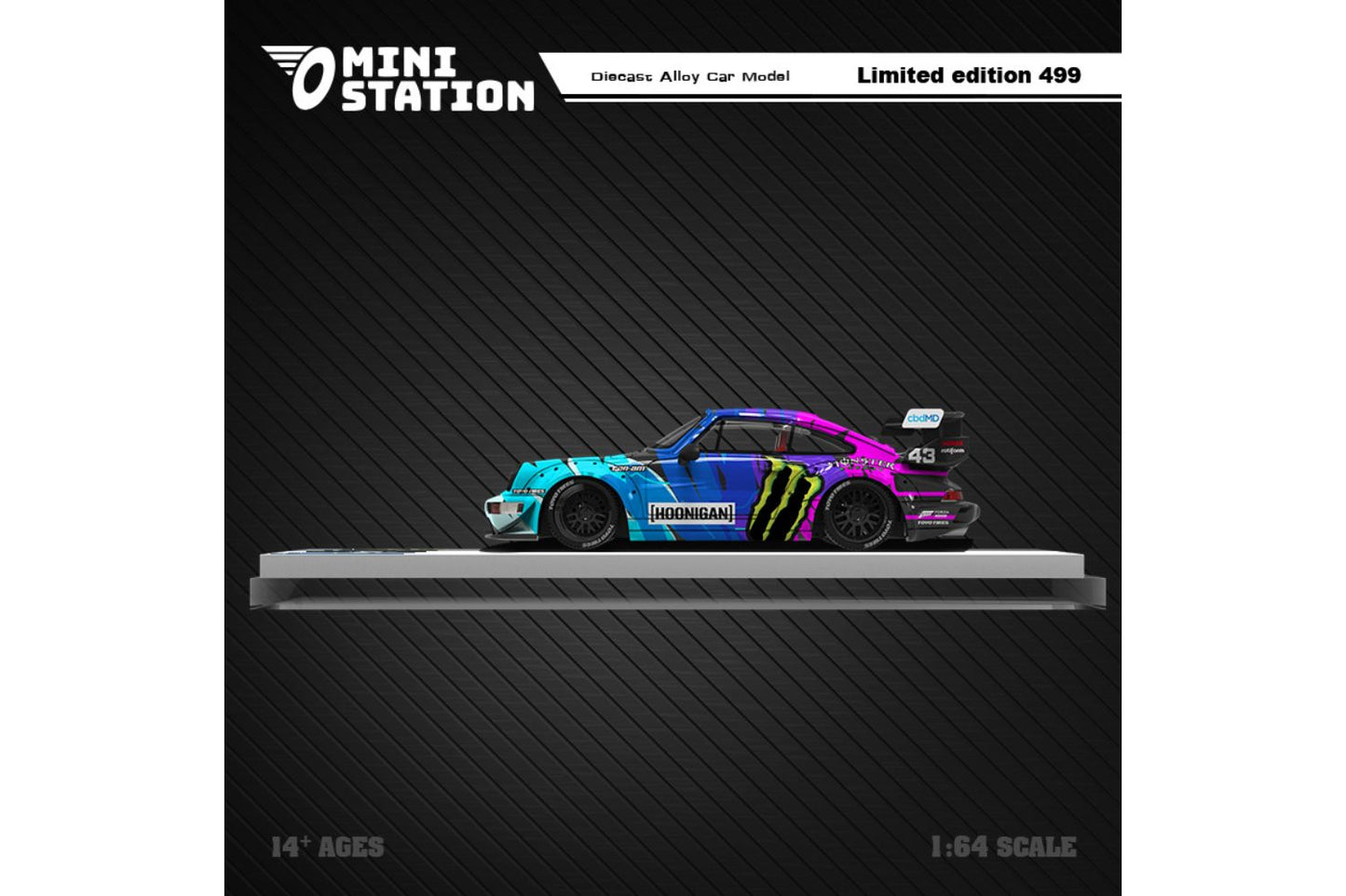 Mini Station 1/64 Porsche RWB 964 #43 Hoonigan