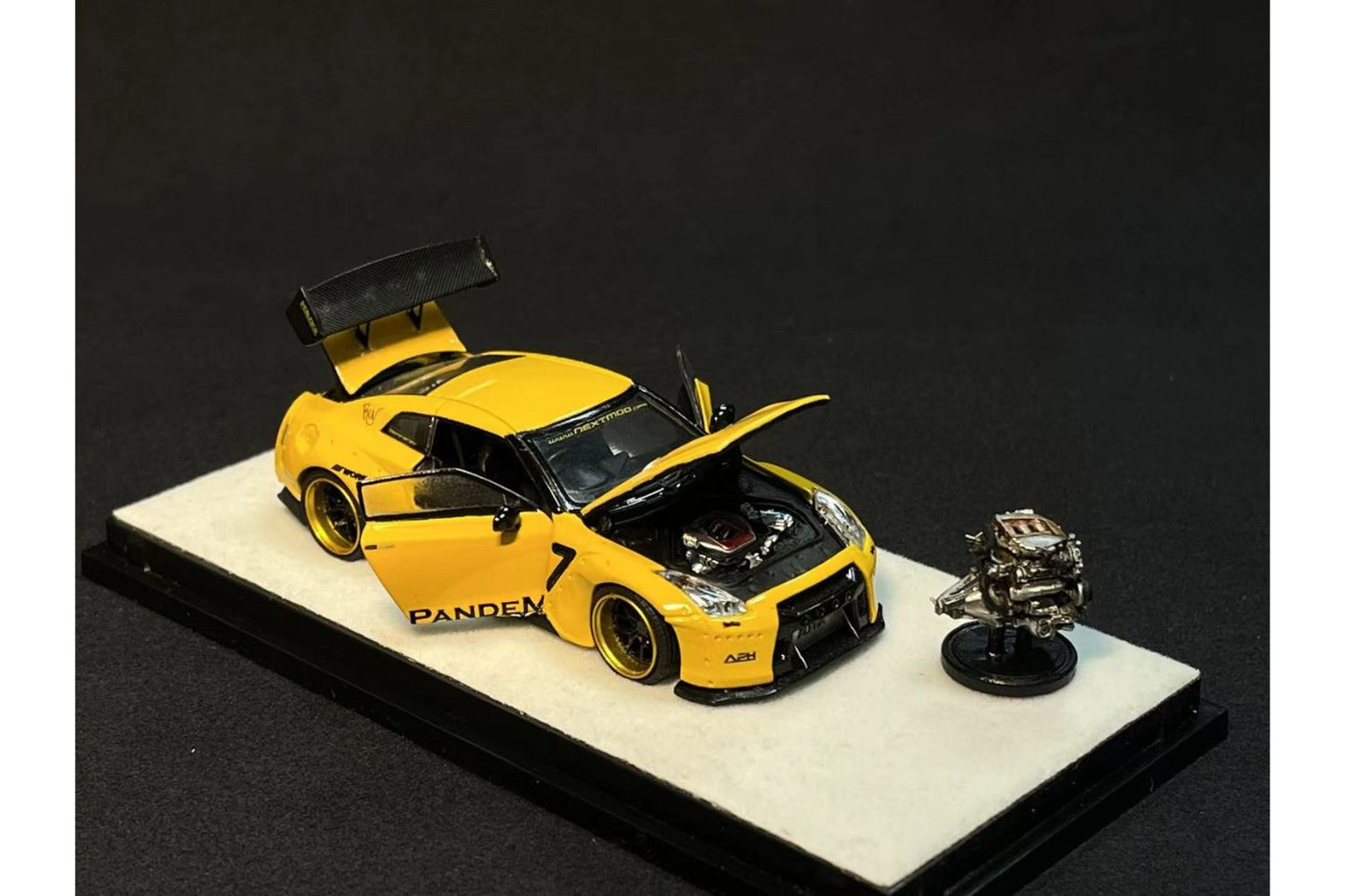 PGM 1:64 Pandem Rocket Bunny Nissan Skyline GT-R (R35) in Yellow Standard Base