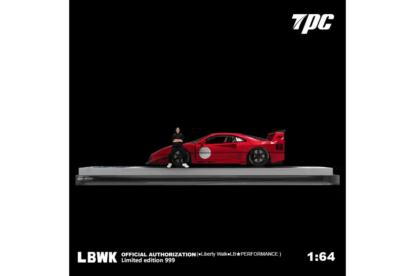TPC 1/64 LBWK Ferrari F40 in Red