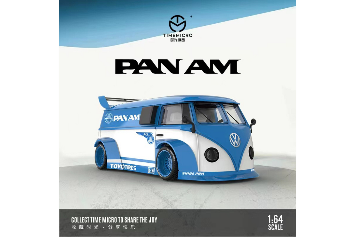 Time Micro 1/64 Volkswagen T1 Bus in Pan Am Blue Livery