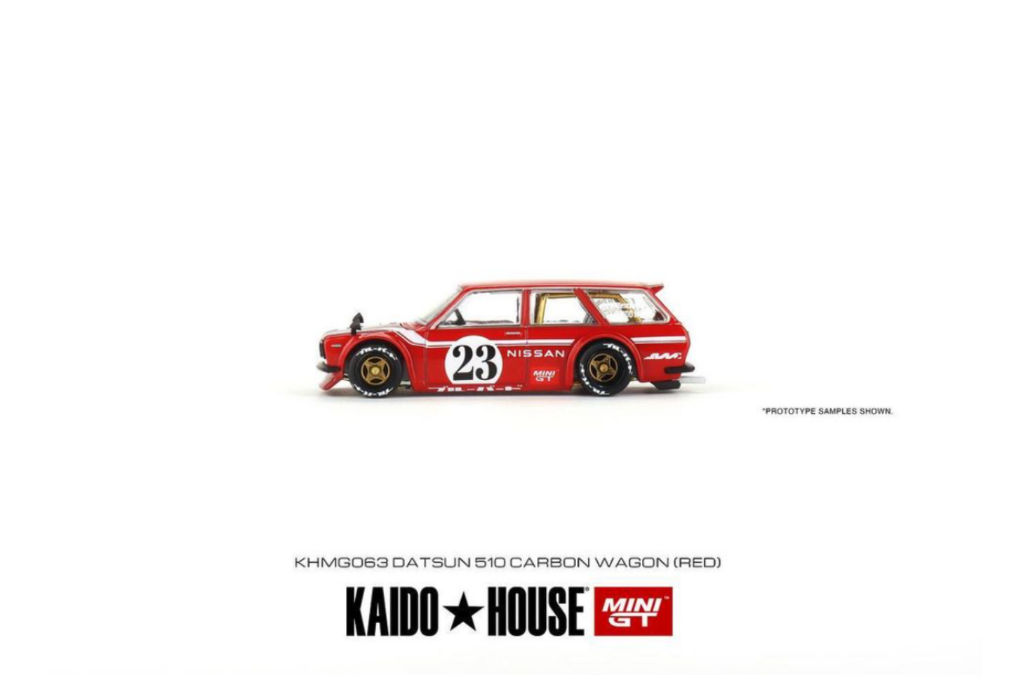 Mini GT x Kaido House Datsun 510 Carbon Wagon in Red