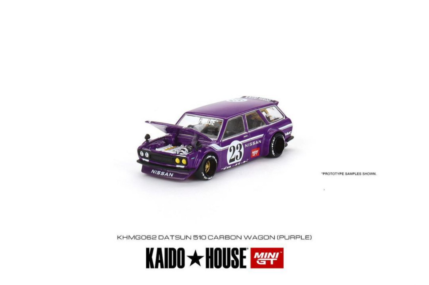 Mini GT x Kaido House Datsun 510 Carbon Wagon in Purple