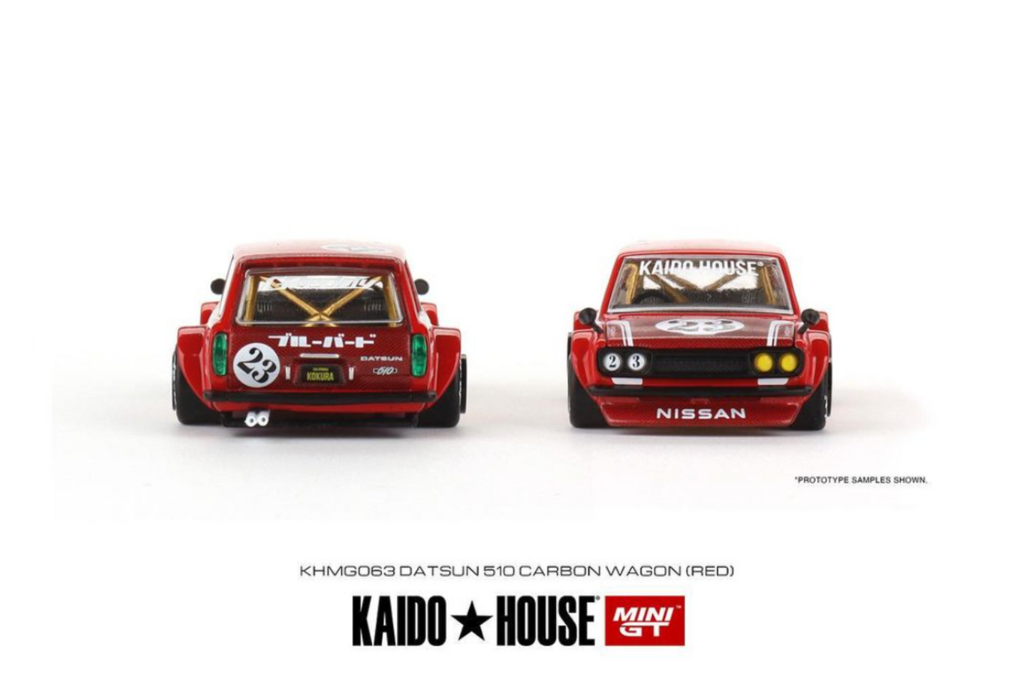 Mini GT x Kaido House Datsun 510 Carbon Wagon in Red