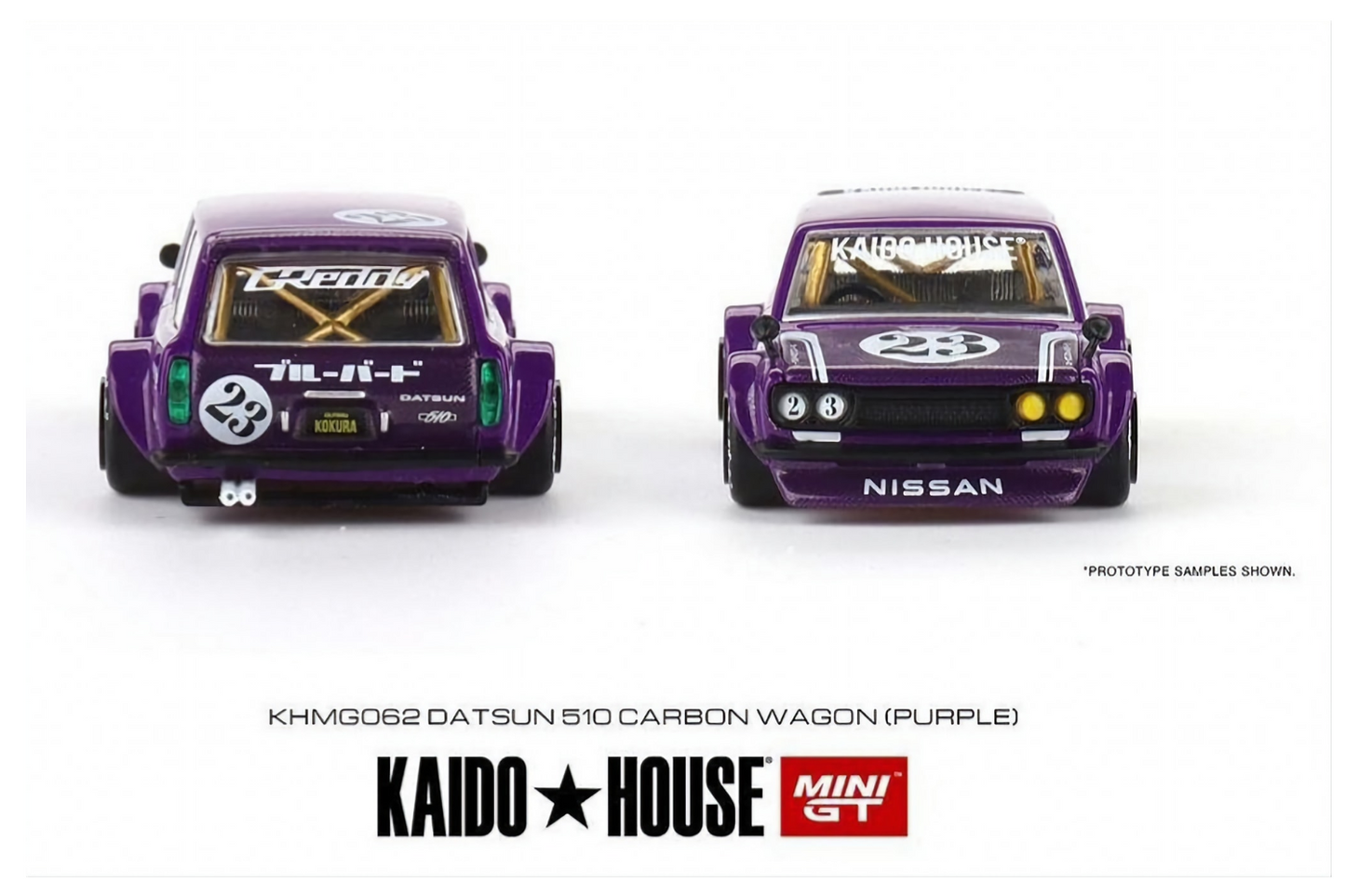 Mini GT x Kaido House Datsun 510 Carbon Wagon in Purple