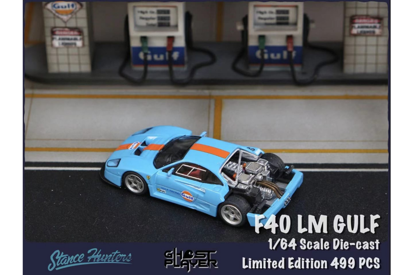 Stance Hunters 1/64 Ferrari F40LM in Gulf Livery