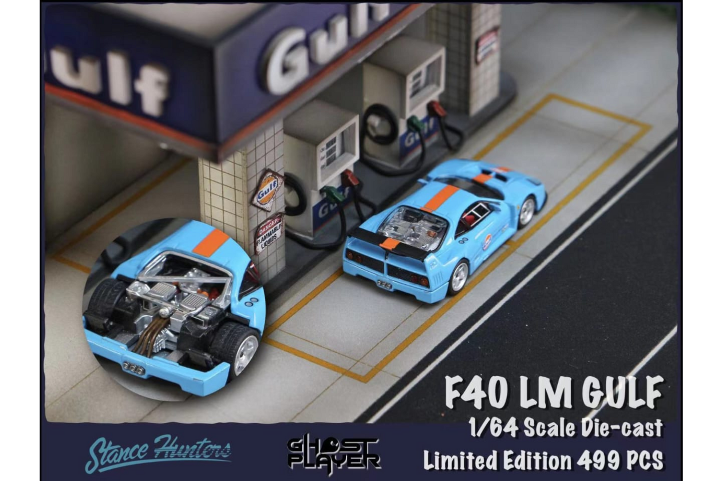 Stance Hunters 1/64 Ferrari F40LM in Gulf Livery