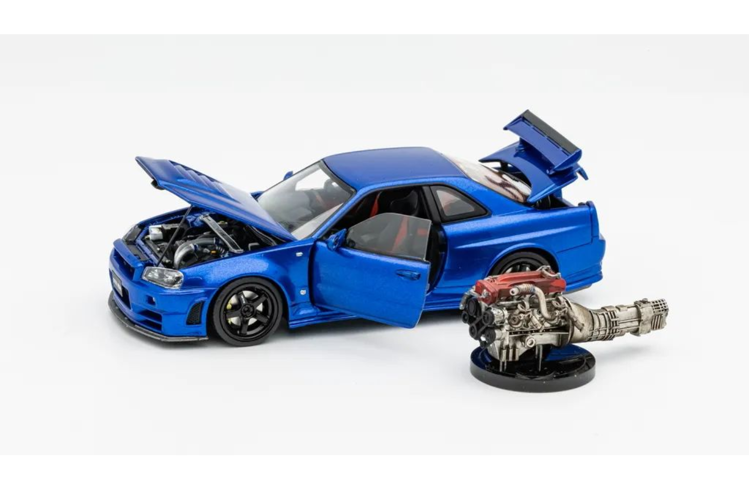 PGM✖️ワンモデル 1/43 スカイラインR34フル開閉 Blue 新品 PGM x One Model 1:43 Nissan Skyline GT-R (R34) Z-Tune in