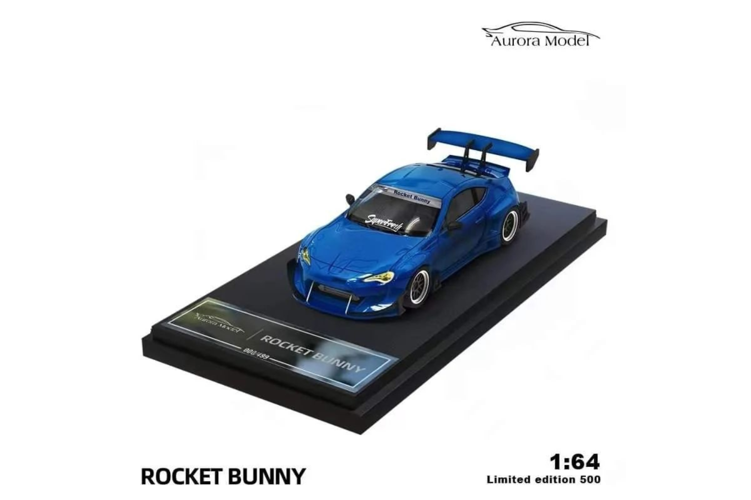 Aurora Model 1 64 Rocket Bunny Toyota GT86 in Blue Rocketbox