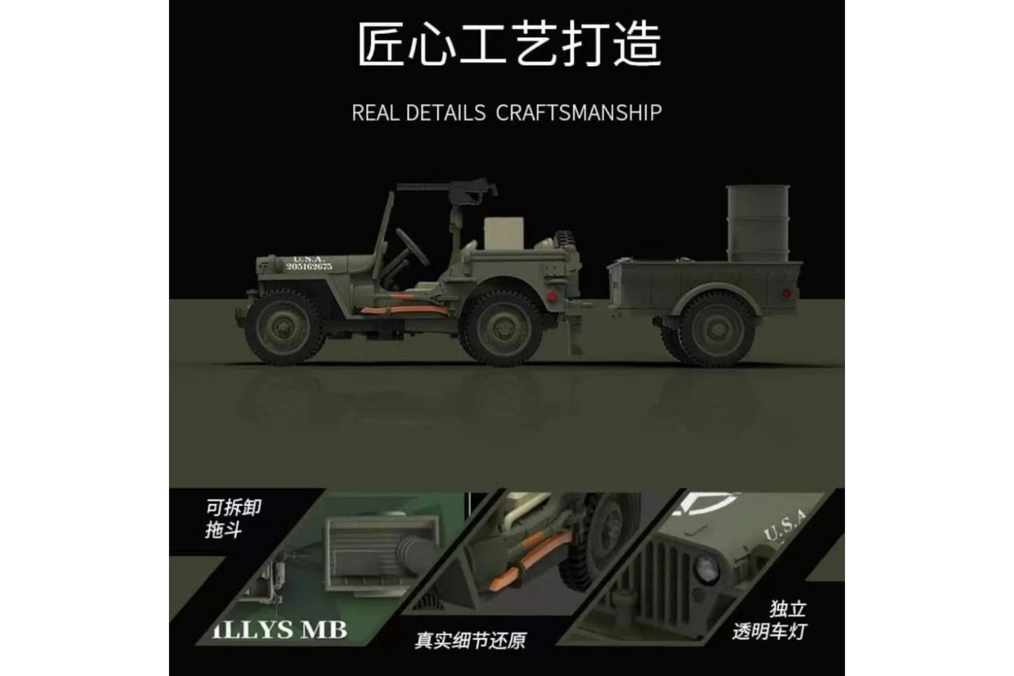 Time Micro x More Art 1/64 Willys MB Battlefield Supply Scene
