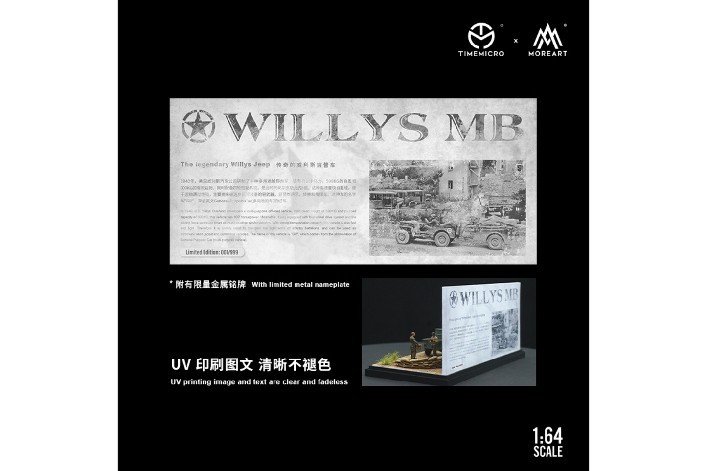 Time Micro x More Art 1/64 Willys MB Battlefield Supply Scene
