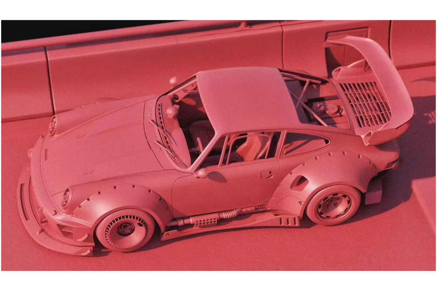 DCM 1/64 Porsche 911 RWB964 in Matte Powder Pink (Mold)