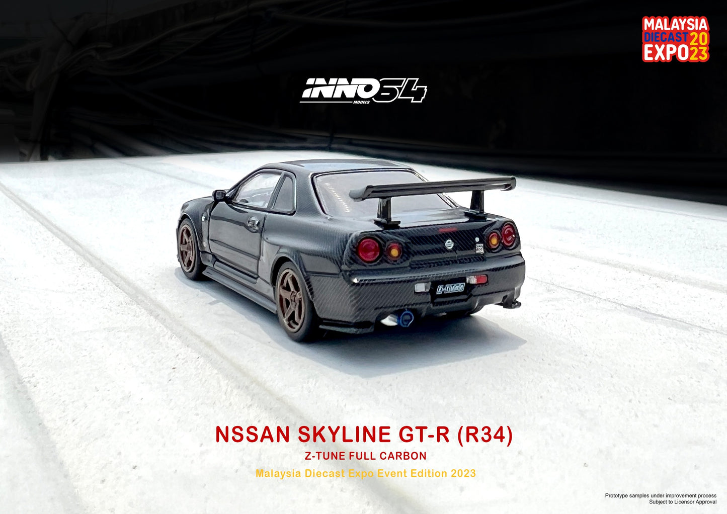 Inno64 Nissan Skyline GT-R (R34) Z-Tune in Full Carbon - Malaysia Diecast Expo 2023