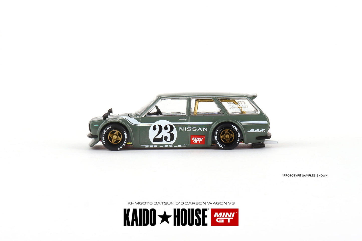 Mini GT x Kaido House Datsun 510 Carbon Fiber V3 in Green