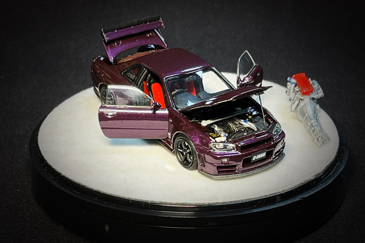 PGM x One Model 1:64 Nissan Skyline GT-R (R34) Z-Tune in Midnight Purp – Rocketbox Diecast Warehouse PGM x One Model 1:64 Nissan Skyline GT-R (R34) Z-Tune in Midnight Purp – Rocketbox Diecast Warehouse