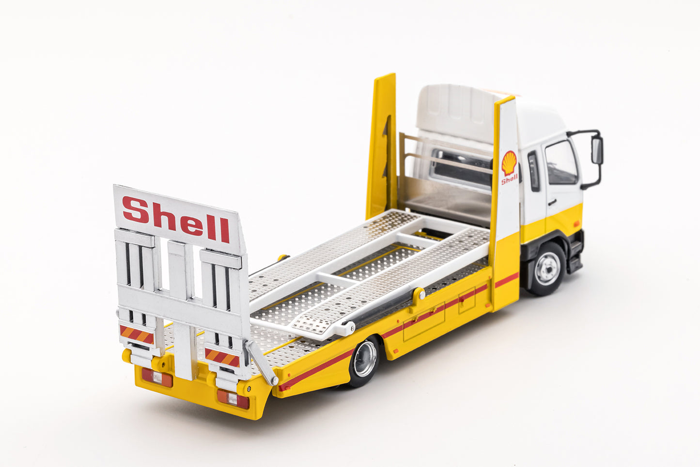 GCD 1/64 Mitsubishi Fuso Double Decker Transport Truck in Shell Livery