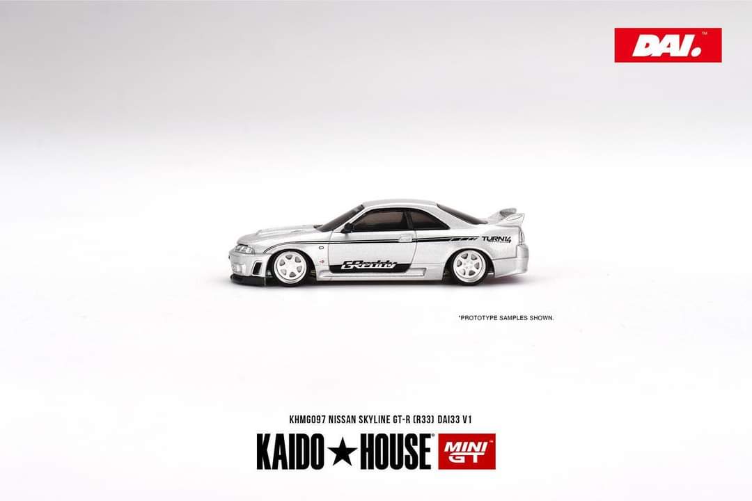 Mini GT x Kaido House Nissan Skyline GT-R (R33) DAI33 V1 in Silver
