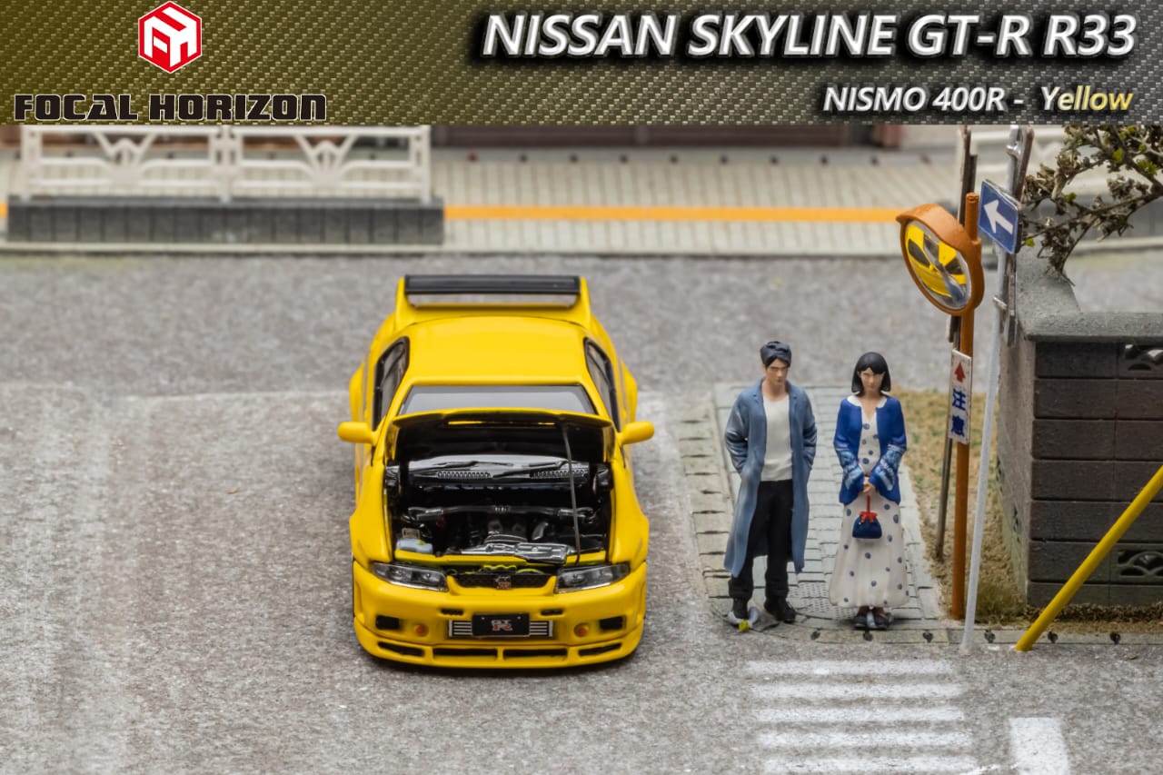 Focal Horizon 1/64 Nissan Skyline GT-R (R33) Nismo 400R in Yellow