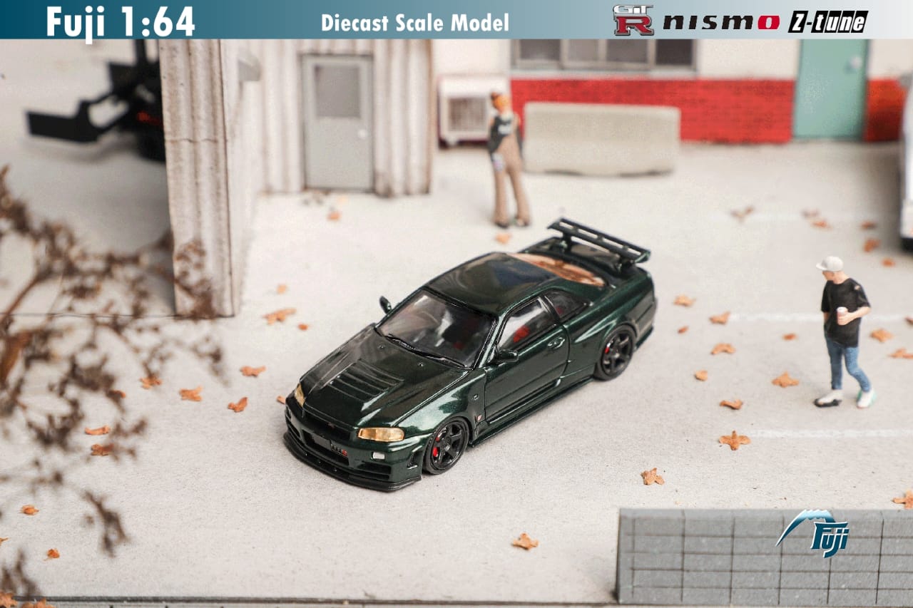 Fuji 1/64 Nissan GT-R (R34) Nismo Z-Tune CRS in Dark Green
