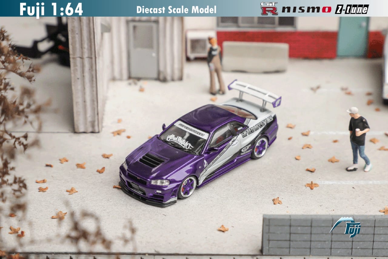 Fuji 1/64 Nissan GT-R (R34) Nismo Z-Tune High Wing "Gifted"