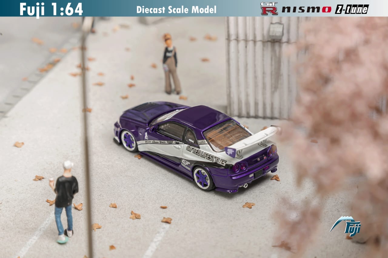 Fuji 1/64 Nissan GT-R (R34) Nismo Z-Tune High Wing "Gifted"