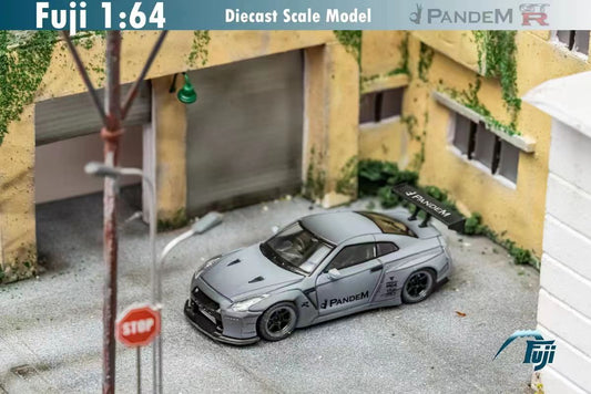 Fuji 1/64 Nissan GT-R (R35) Rocket Bunny Widebody in Combat Gray