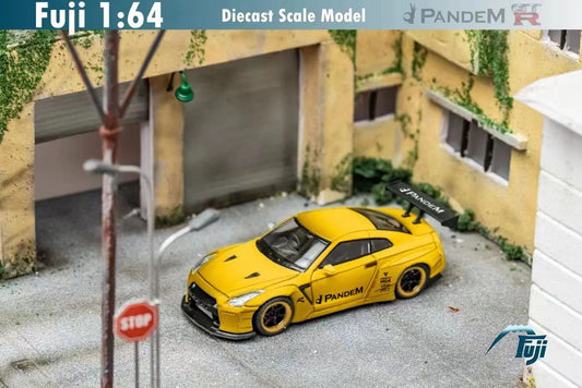 Fuji 1/64 Nissan GT-R (R35) Rocket Bunny Widebody in Signal Yellow