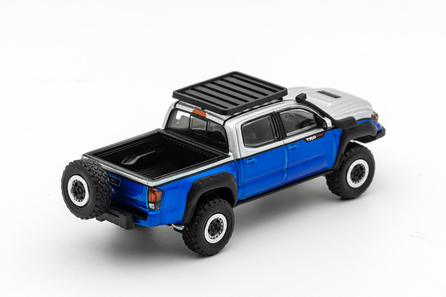 GCD 1/64 Toyota Tacoma TRD PRO Overland in Bright Silver Electric Blue