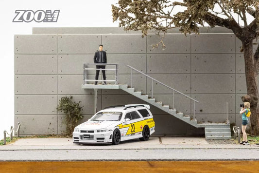 Zoom 1/64 Mine's Nissan Stagea (R34) 260RS Wagon in White Lightning #23 Livery
