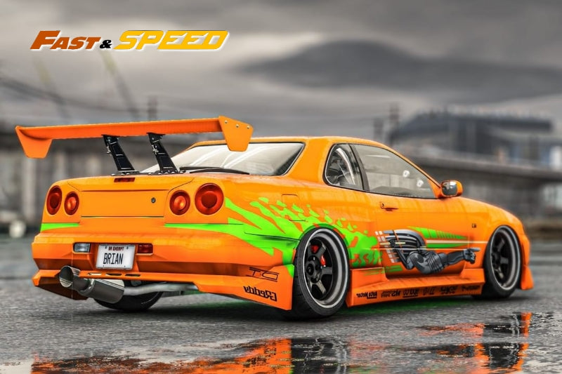 Fast Speed 1/64 Nissan Skyline GT-R (R34) Z-Tune High Wing Edition Fast & Furious Livery