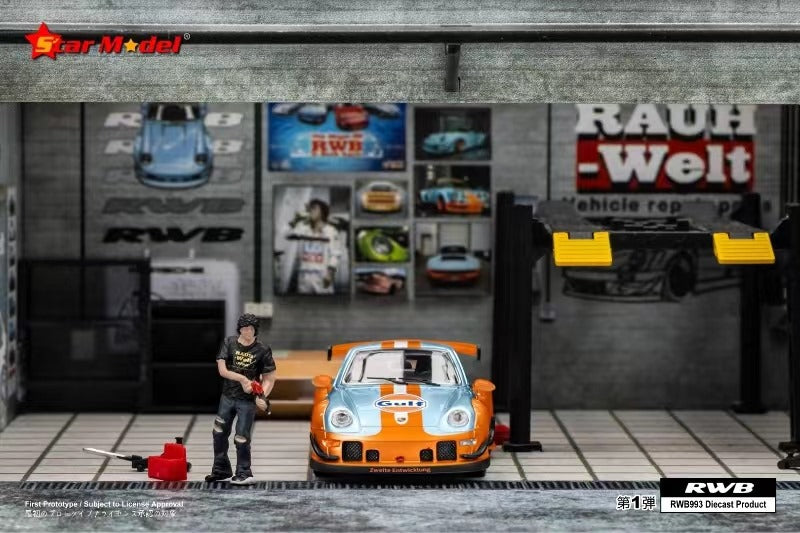 Star Model 1/64 Porsche 911 RWB993 GT Wing in "RLC" Gulf Livery