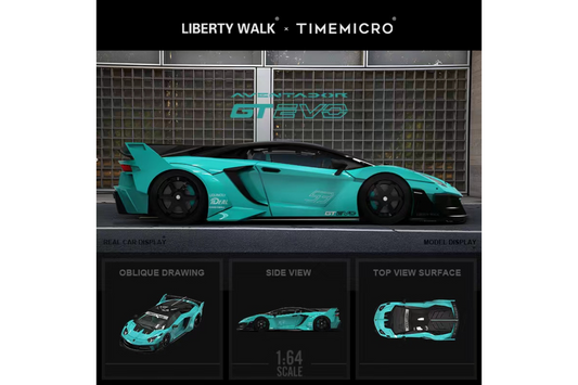 Time Micro 1/64  LBWK LB-Silhouette WORKS Lamborghini Aventador GT Evo LP700-4 in Tiffany Blue #59