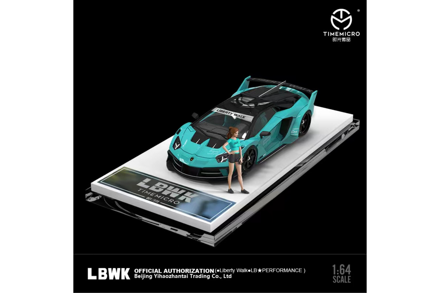 Time Micro 1/64  LBWK LB-Silhouette WORKS Lamborghini Aventador GT Evo LP700-4 in Tiffany Blue #59