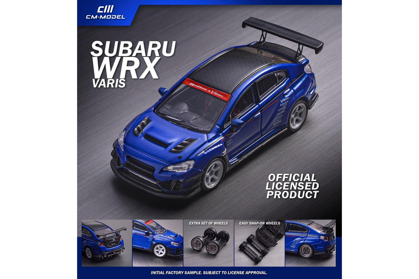 CM Model 1/64 Subaru WRX (VAB) Varis Widebody in Blue