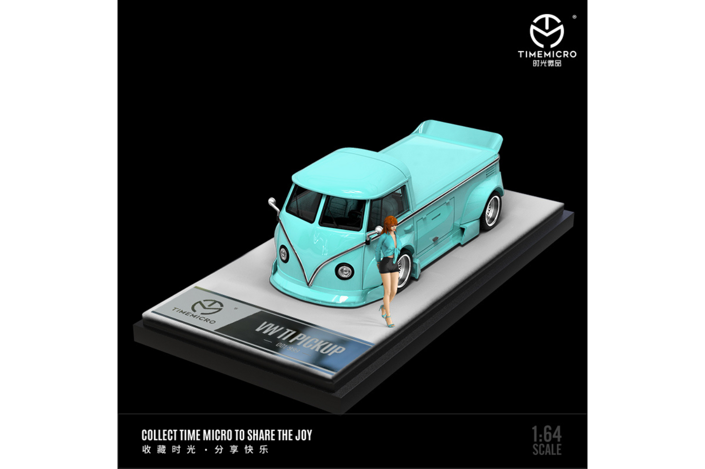 Time Micro 1/64 Volkswagen T1 Truck in Tiffany Blue