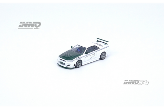 Inno64 Nissan Skyline GT-R (R34) Nismo R-Tune in White "Mine's"