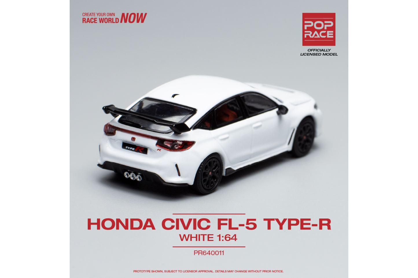 Pop Race 1/64 Honda Civic Type-R (FL5) in Championship White