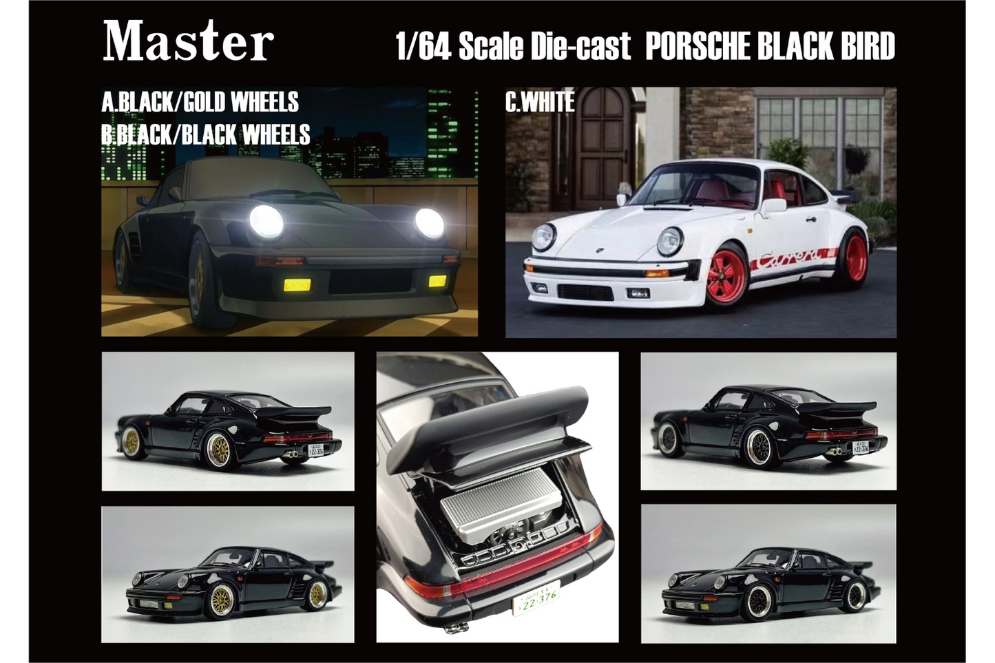 Master 1/64 Porsche 911 (930) Turbo Blackbird