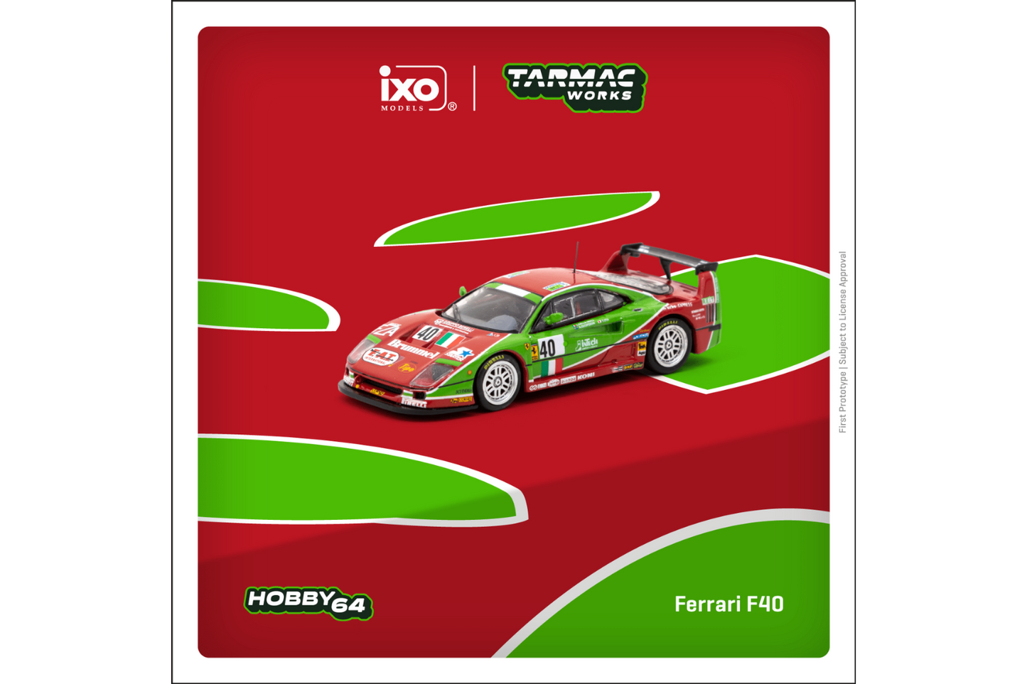 Tarmac Works 1/64 Ferrari F40 LM, 24h of Le Mans 1995, A. Olofsson / L. Della Noce / T. Ota