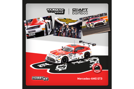 Tarmac Works 1/64 Mercedes-AMG GT3,  Indianapolis 8 Hour 2022 Winner, Craft-Bamboo Racing, R. Marciello / D. Juncadella / D. Morad