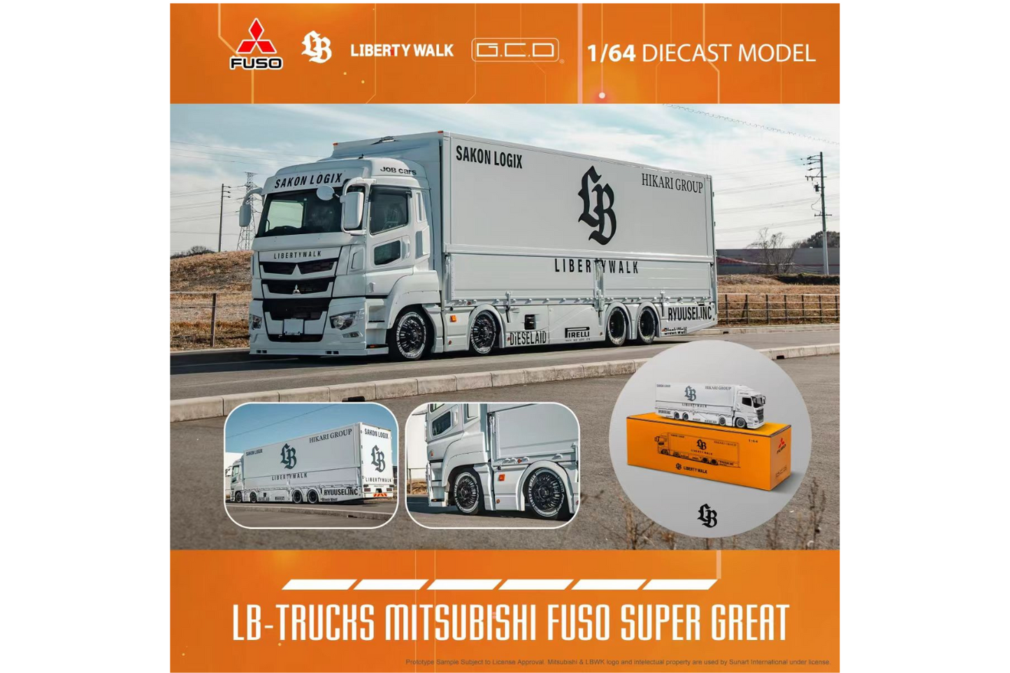 GCD 1/64 Mitsubishi Fuso Super Great Transport Truck