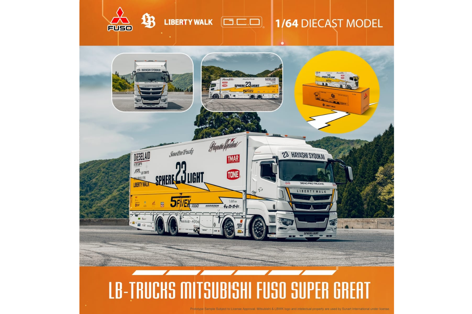 GCD 1/64 Mitsubishi Fuso Super Great Transport Truck – Rocketbox 