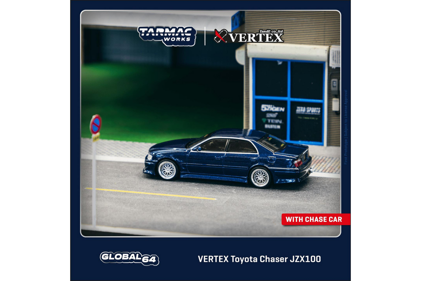 Tarmac Works 1/64 Vertex Toyota Chaser JZX100 in Blue