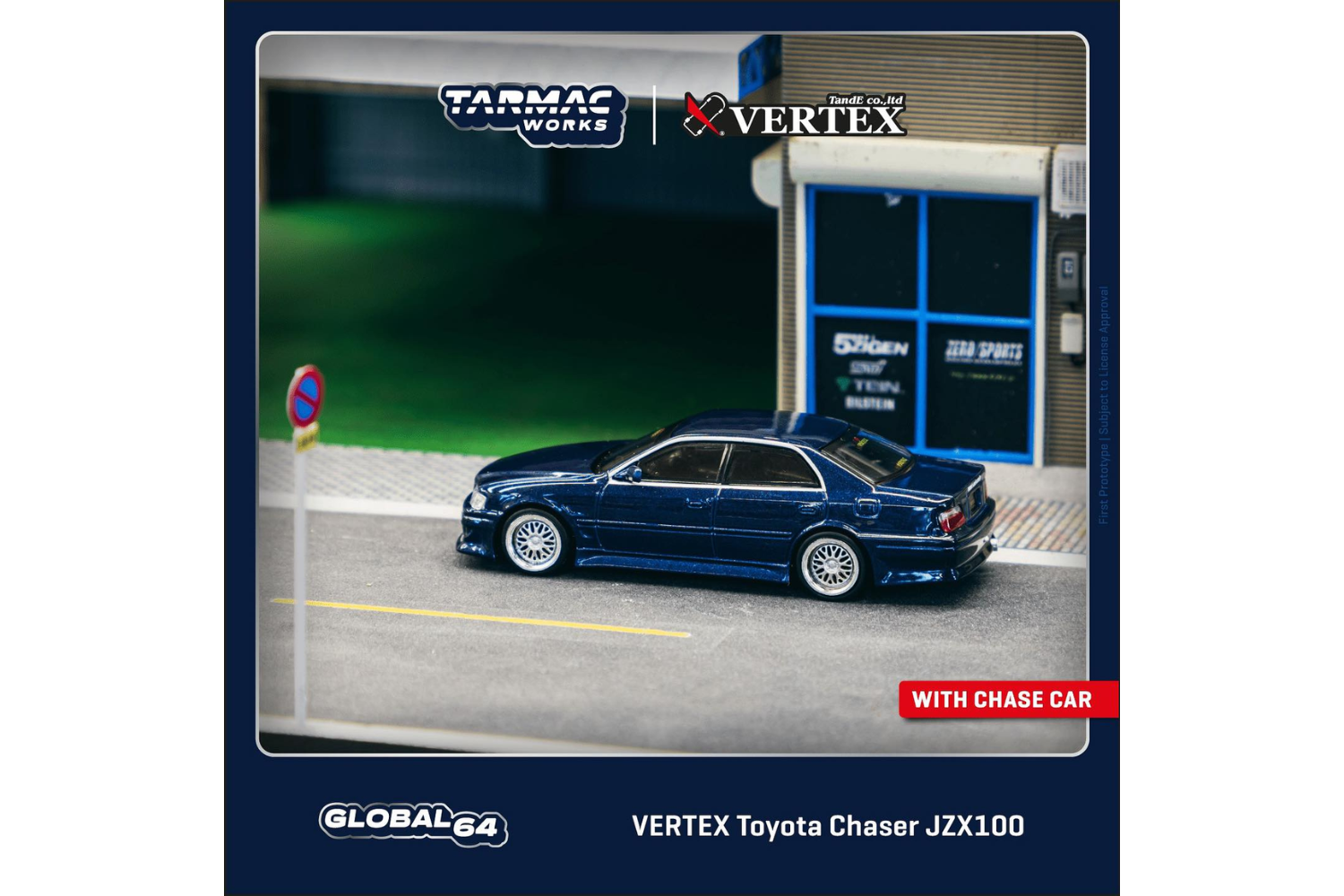 Tarmac Works 1/64 Vertex Toyota Chaser JZX100 in Blue – Rocketbox