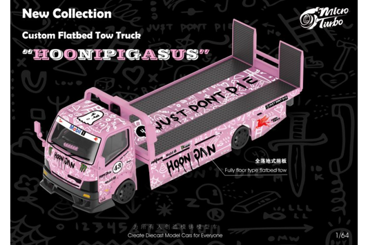 Micro Turbo 1/64 Hino Flat Bed in "Hoonipigasus" Livery *Porsche Not Included*