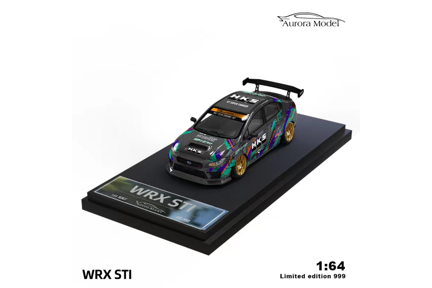 Aurora Model 1/64 Subaru WRX STI in HKS Livery