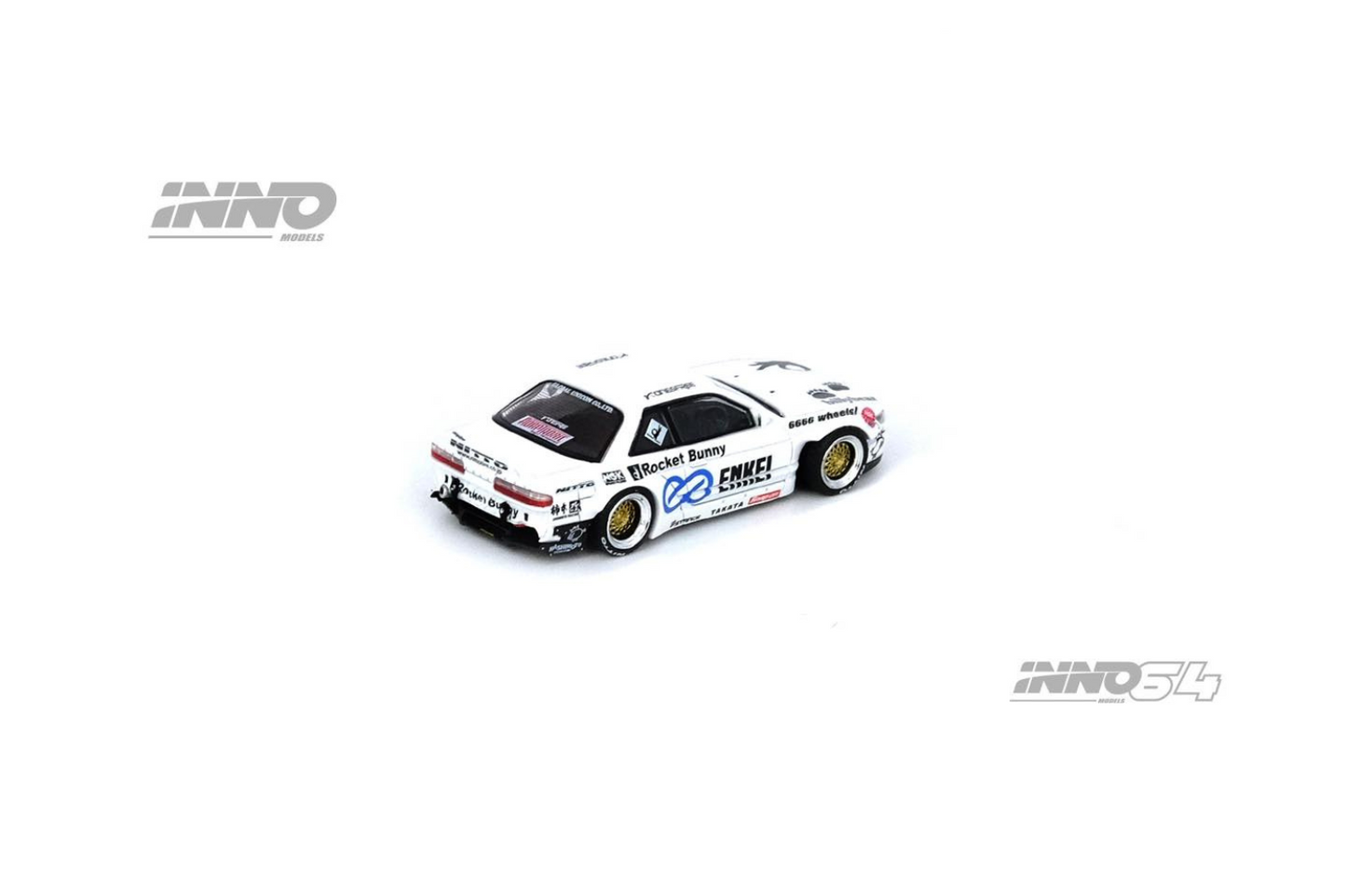 Inno64 Nissan Silvia S13 (V2) Pandem / Rocket Bunny in White